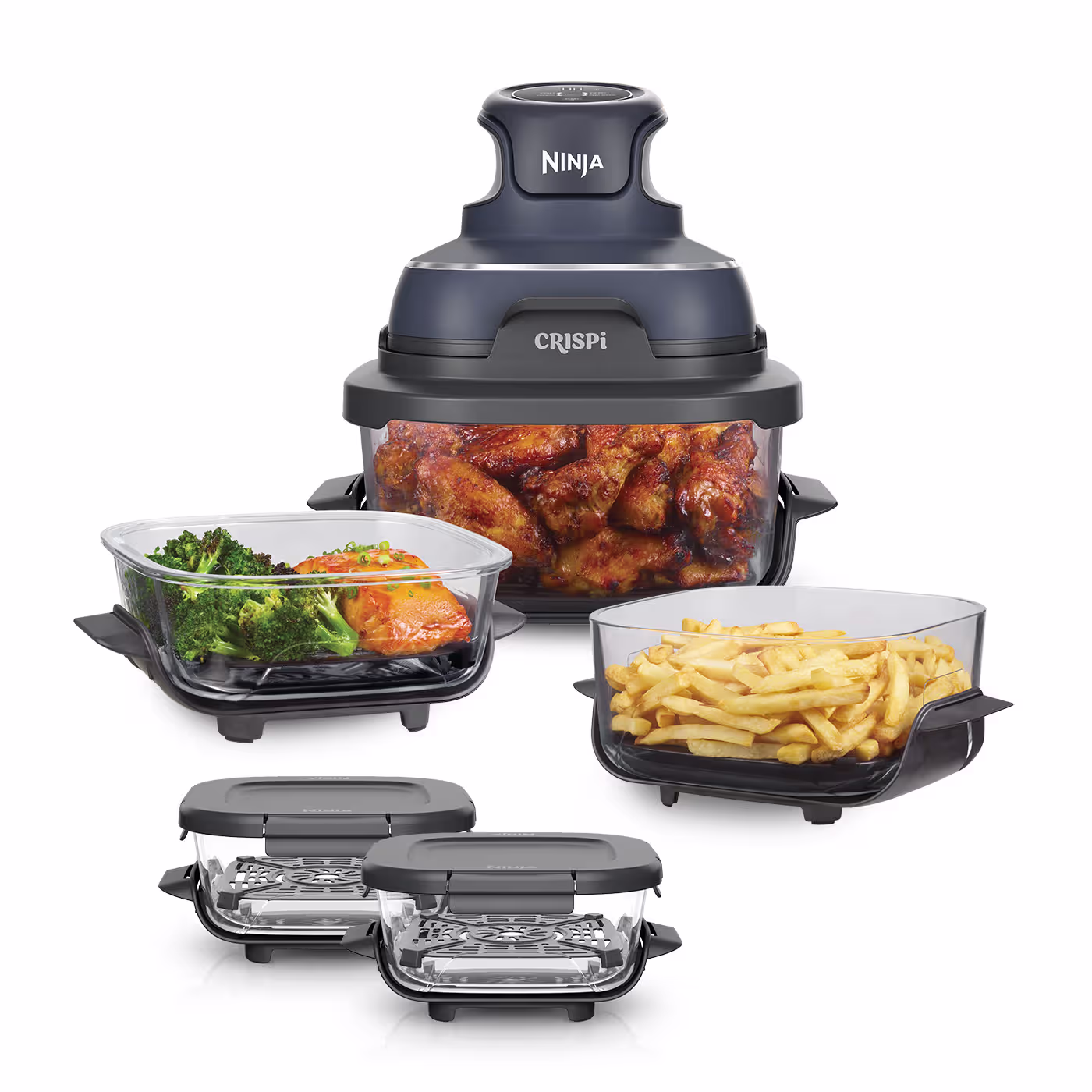 Ninja CRISPi 4-in-1 Portable Glass Air Fryer Flex Set - Cyber Space