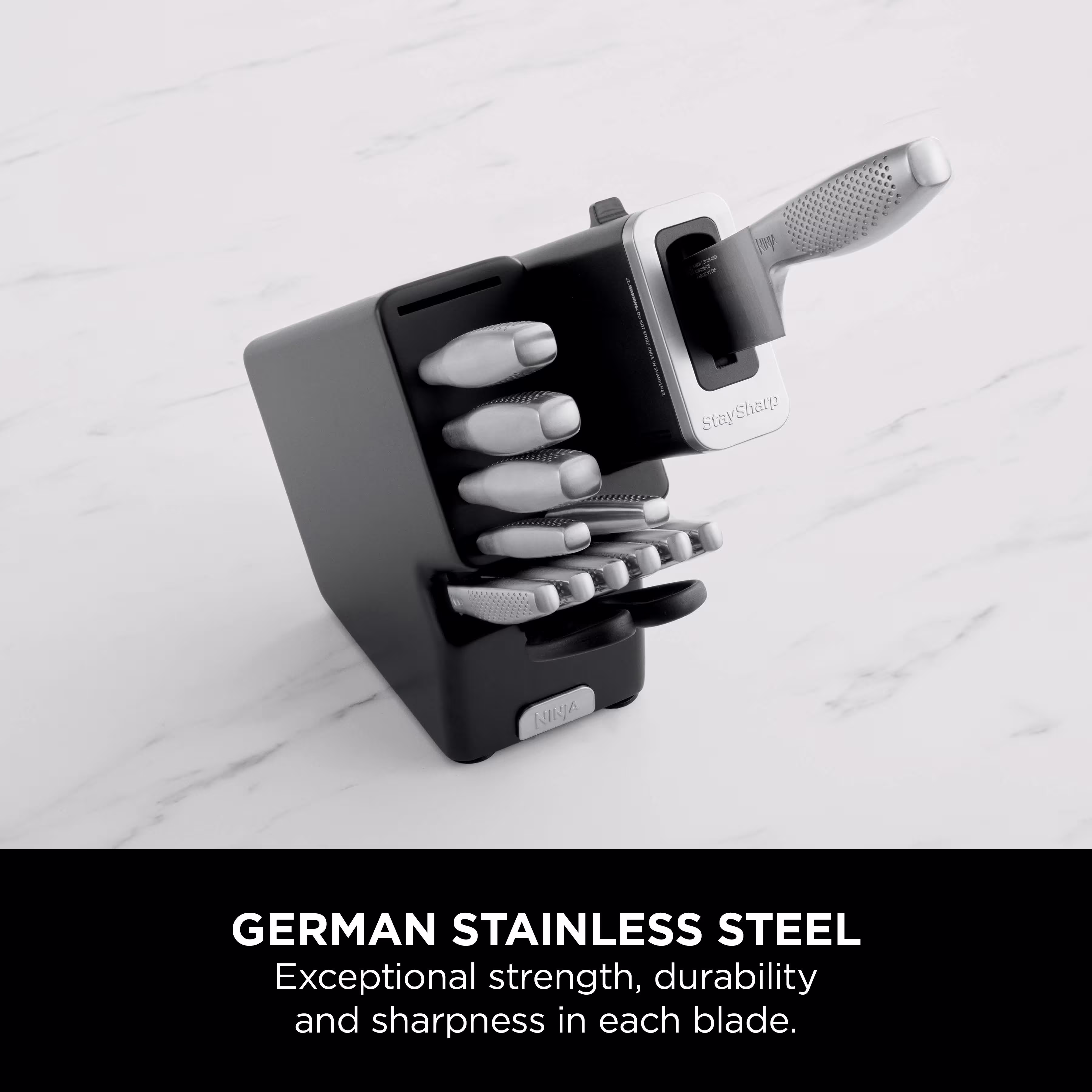 Ninja StaySharp 14-Piece Stainless Knife Set, Wood Block & Built-In Sharpener K62014EUUK