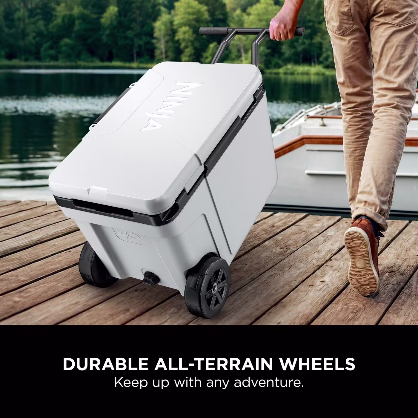 Ninja FrostVault 45QT/42L Wheeled Cooler, Ice Pack & Thirsti Bottle Bundle