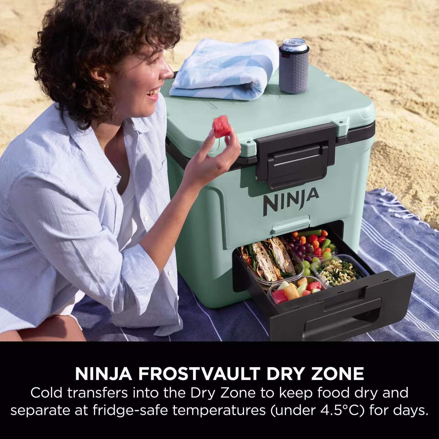 Ninja FrostVault 30QT/28L Wheeled Cooler with Dry Zone, Seafoam Blue FB230UKMT