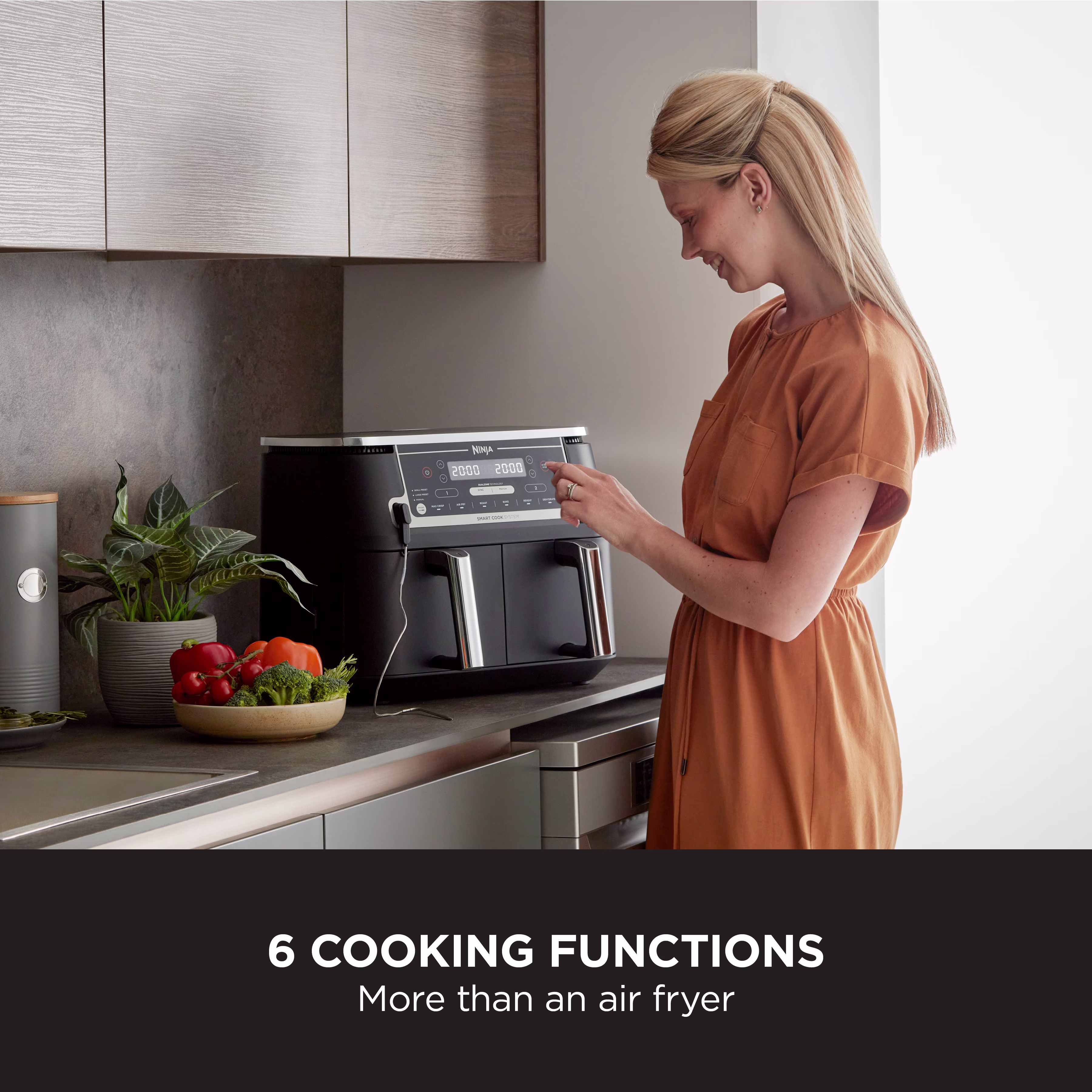 Ninja Foodi MAX Dual Zone Air Fryer with Smart Cook System AF451UK