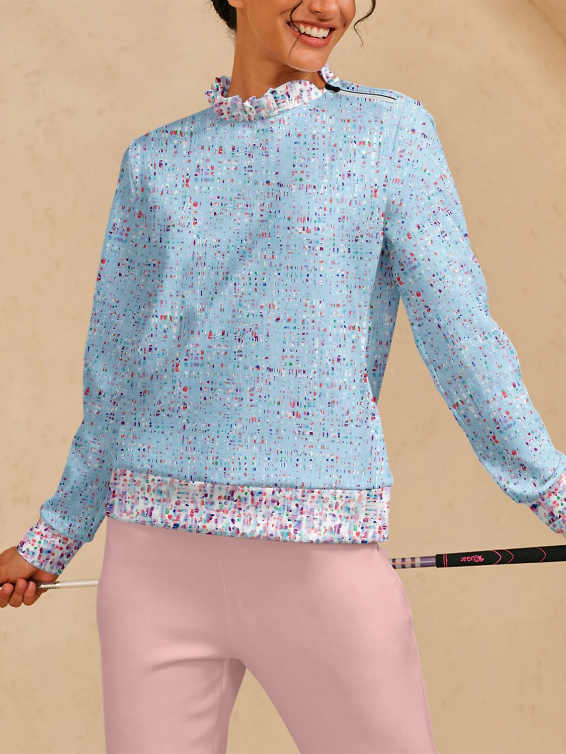 Hyper-prep Ruffle Collar Golf Sweatshirt