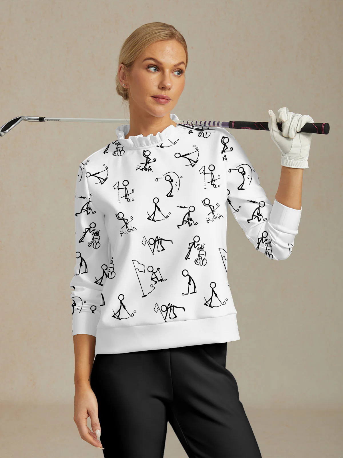 Hyper-prep Ruffle Collar Golf Sweatshirt
