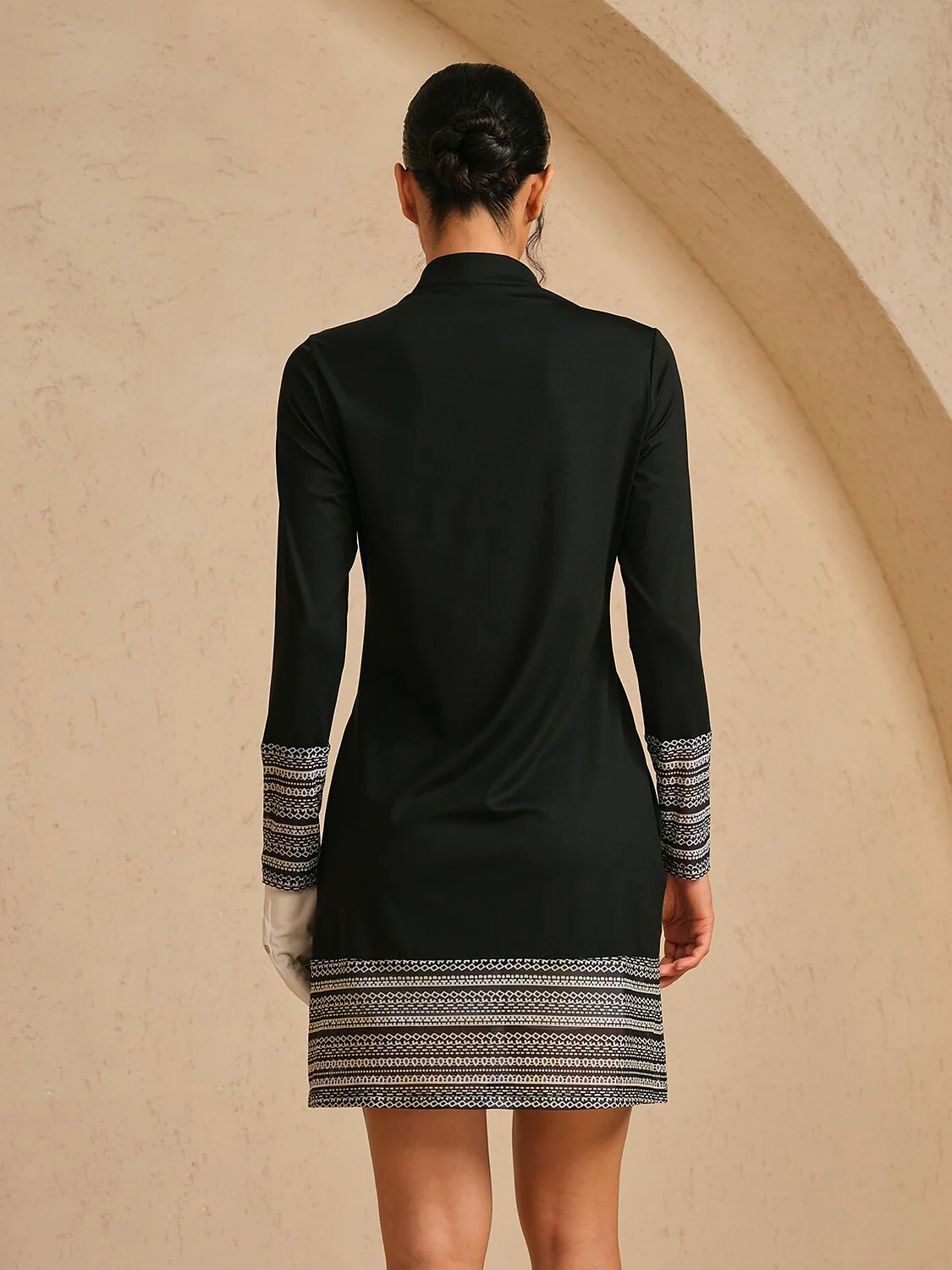 More Than Basic Printed Mesh 36.5 Inch Dress UPF50+