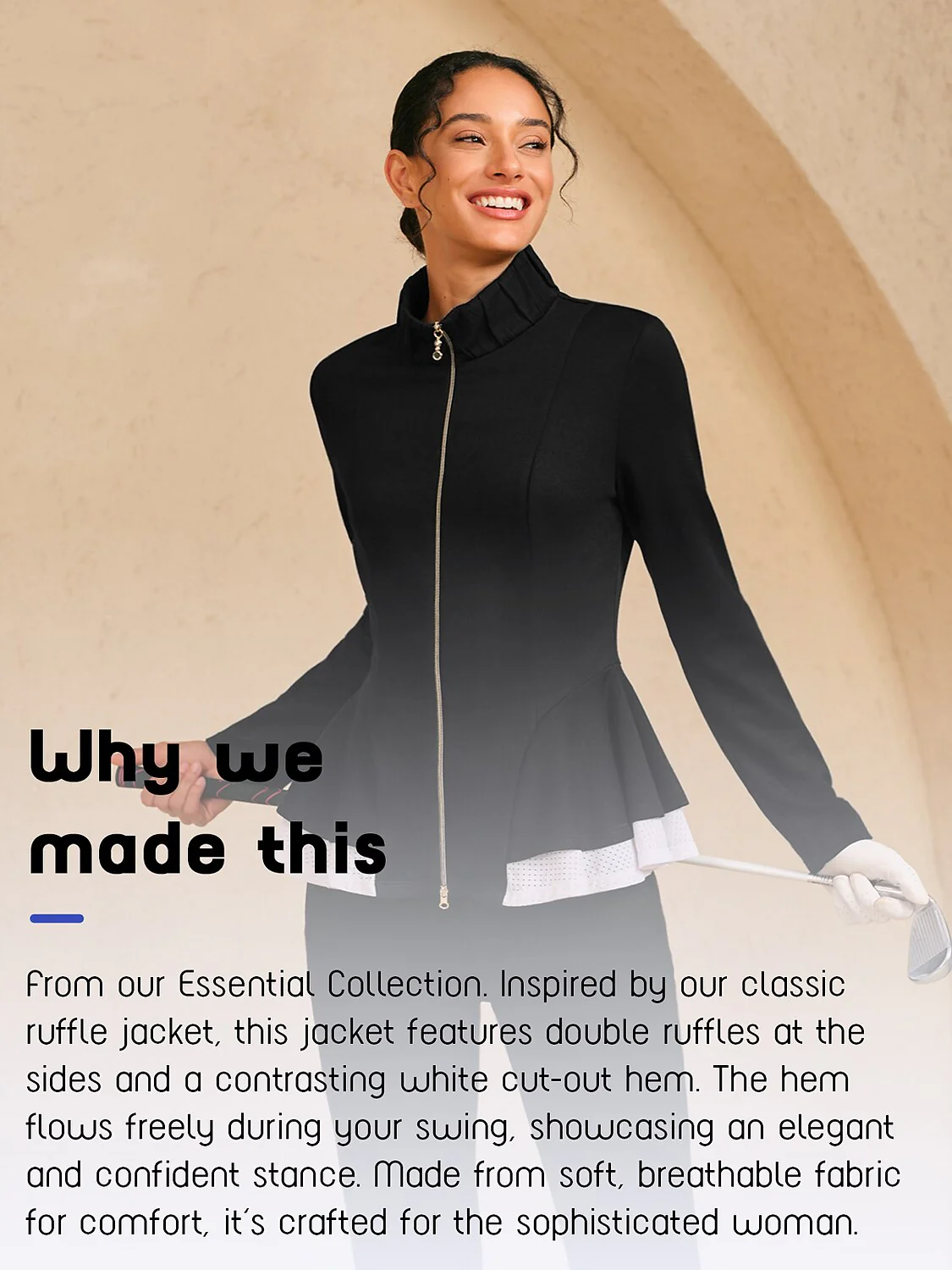 More Than Basic Ruffle Golf Jacket
