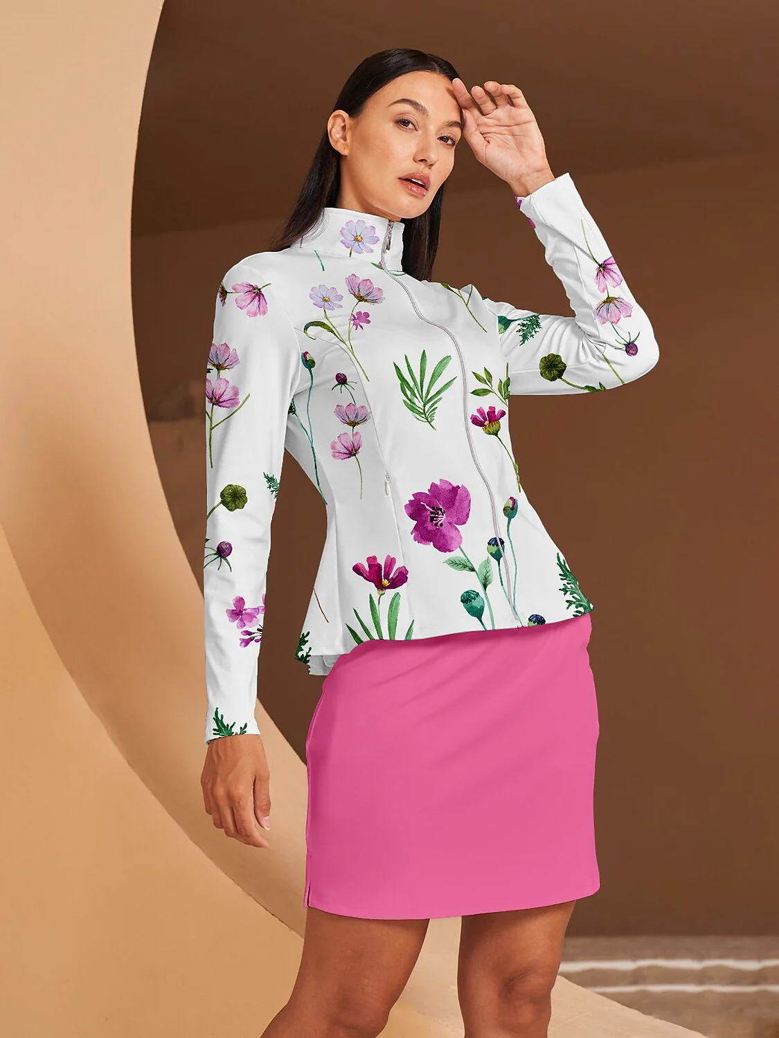 Botanical Energy Ruffle Golf Jacket Sun Protection