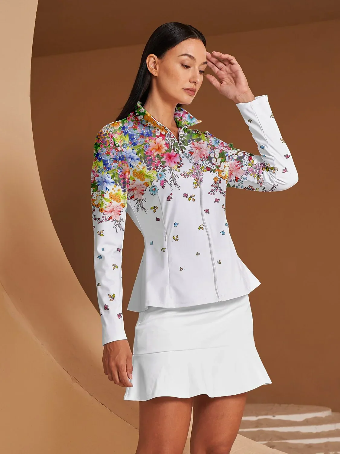 Botanical Energy Ruffle Golf Jacket Sun Protection