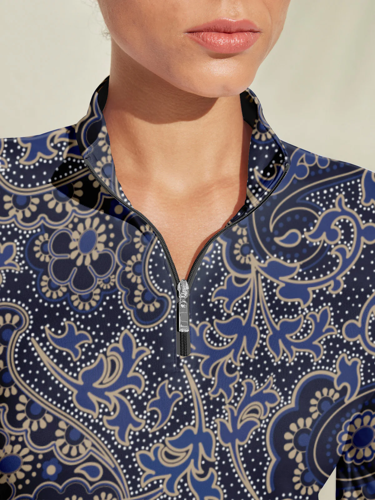 Pretty Feminine Silky Golf Shirt Quarterzip UPF50+