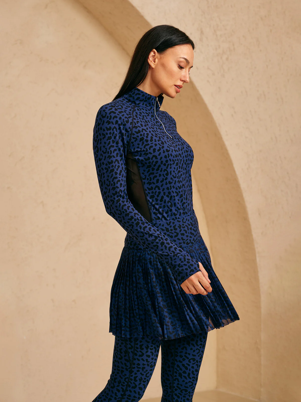 More Than Basic Leopard Mesh Golf Shirt Quarterzip