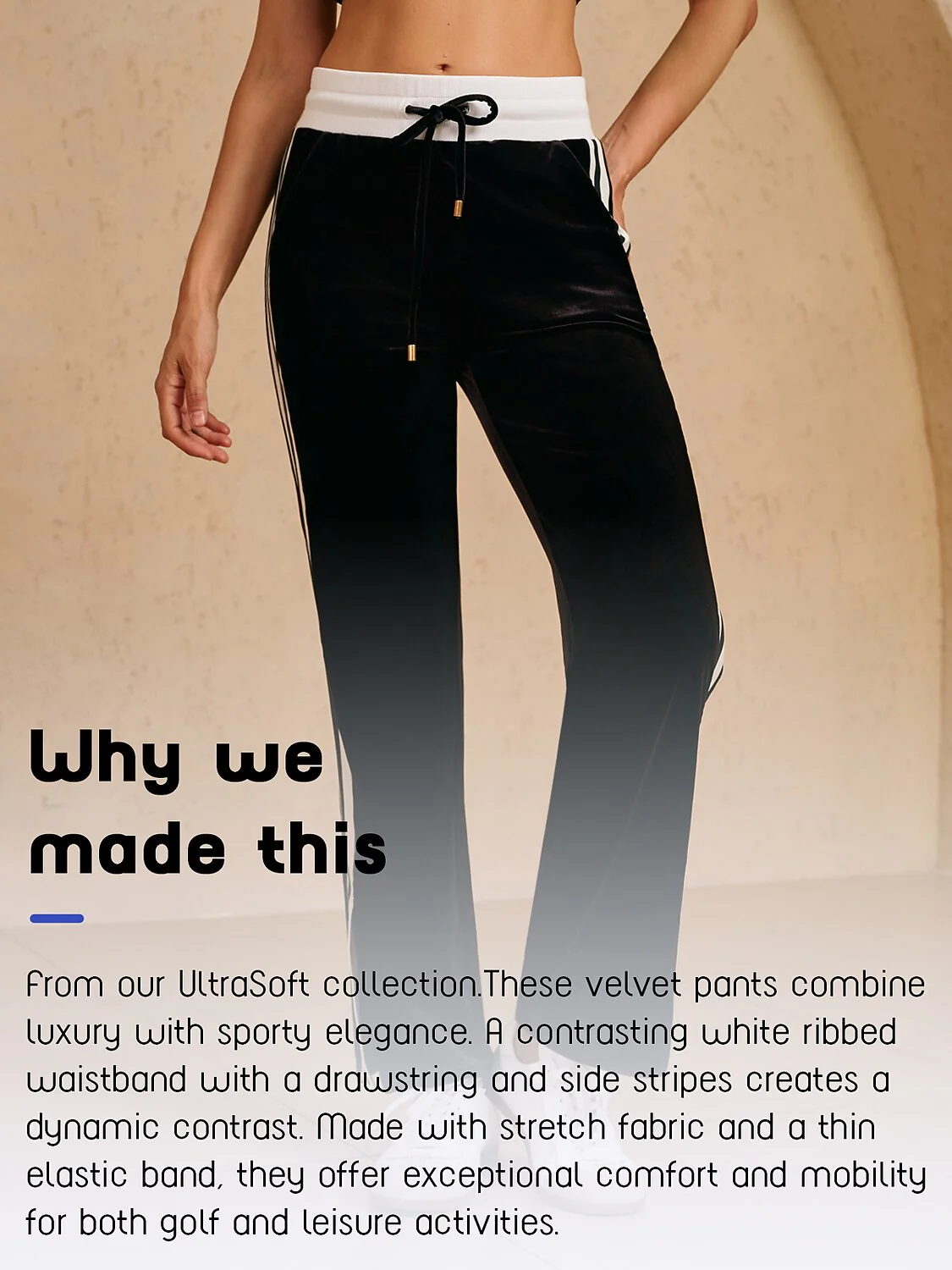 UltraSoft Velvet 40 Inch Stretch Drawstring Wide Leg Pants