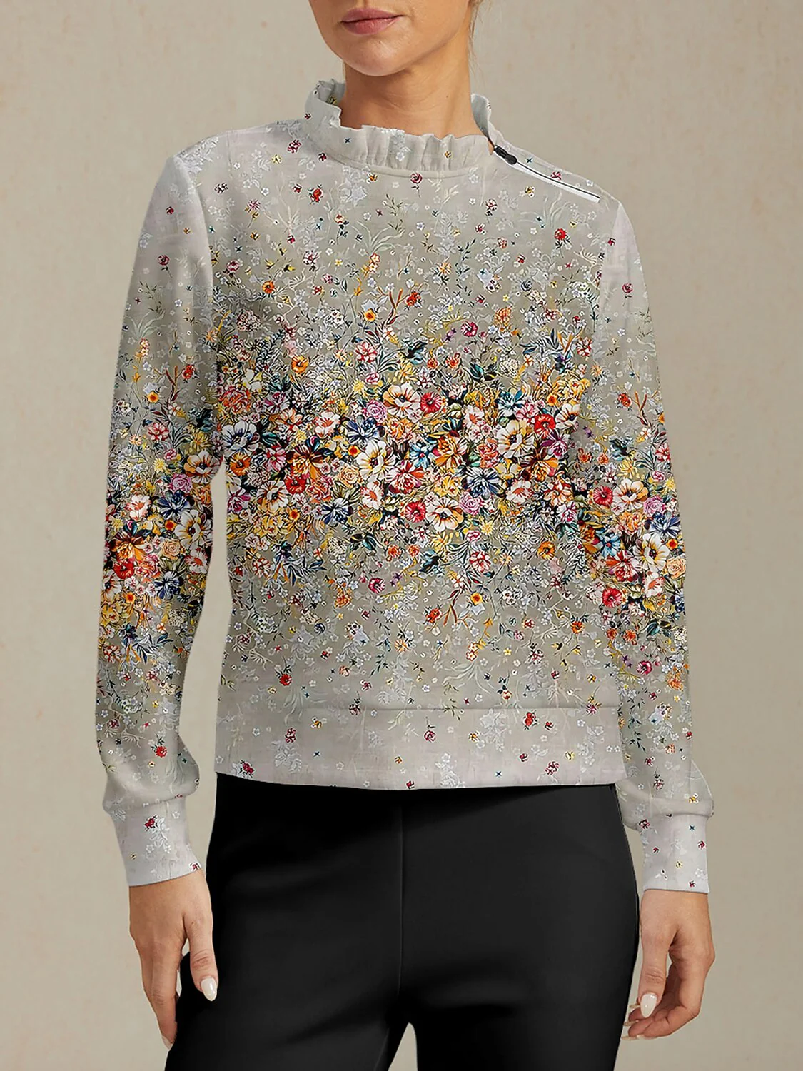 Botanical Energy Ruffle Collar Golf Sweatshirt