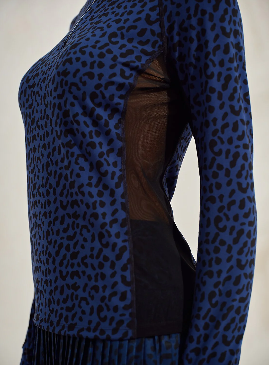 More Than Basic Leopard Mesh Golf Shirt Quarterzip