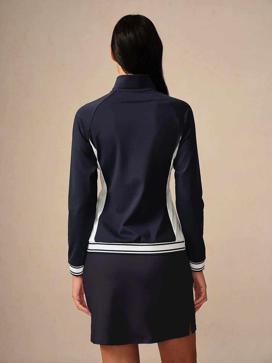 Navycore Long Sleeve Color Block Quarterzip UPF50+