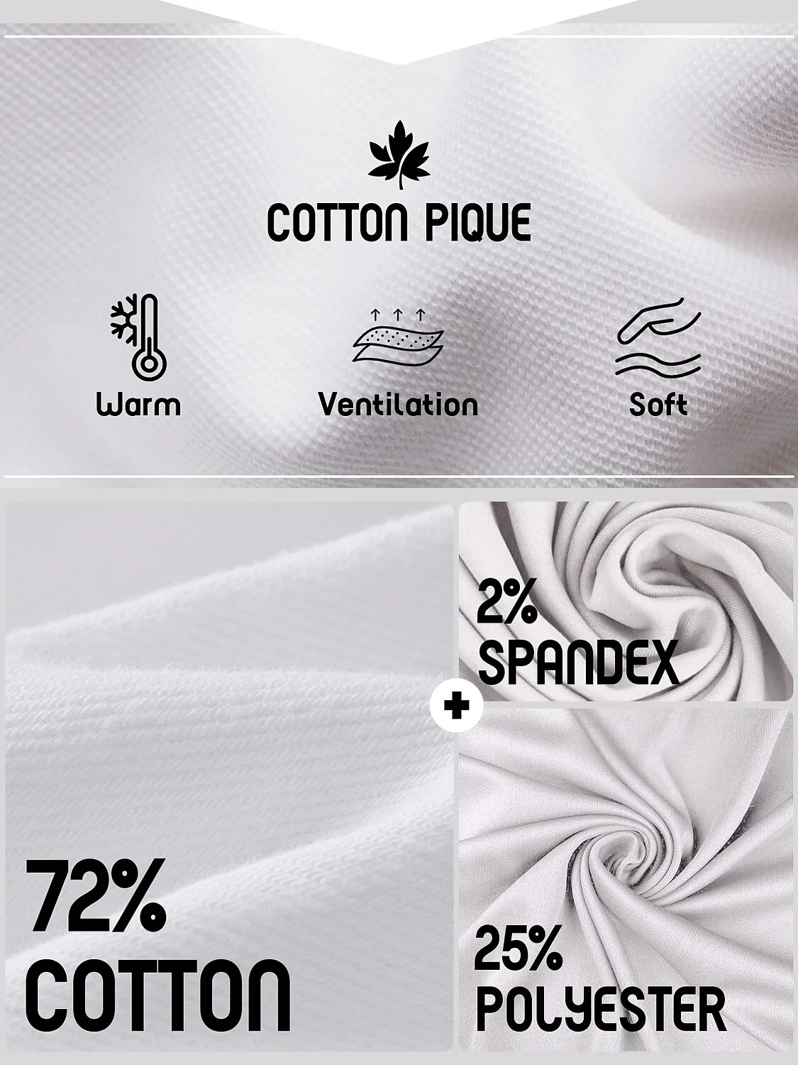 Crisp Couture 3/4 Sleeve Pique Polo Top