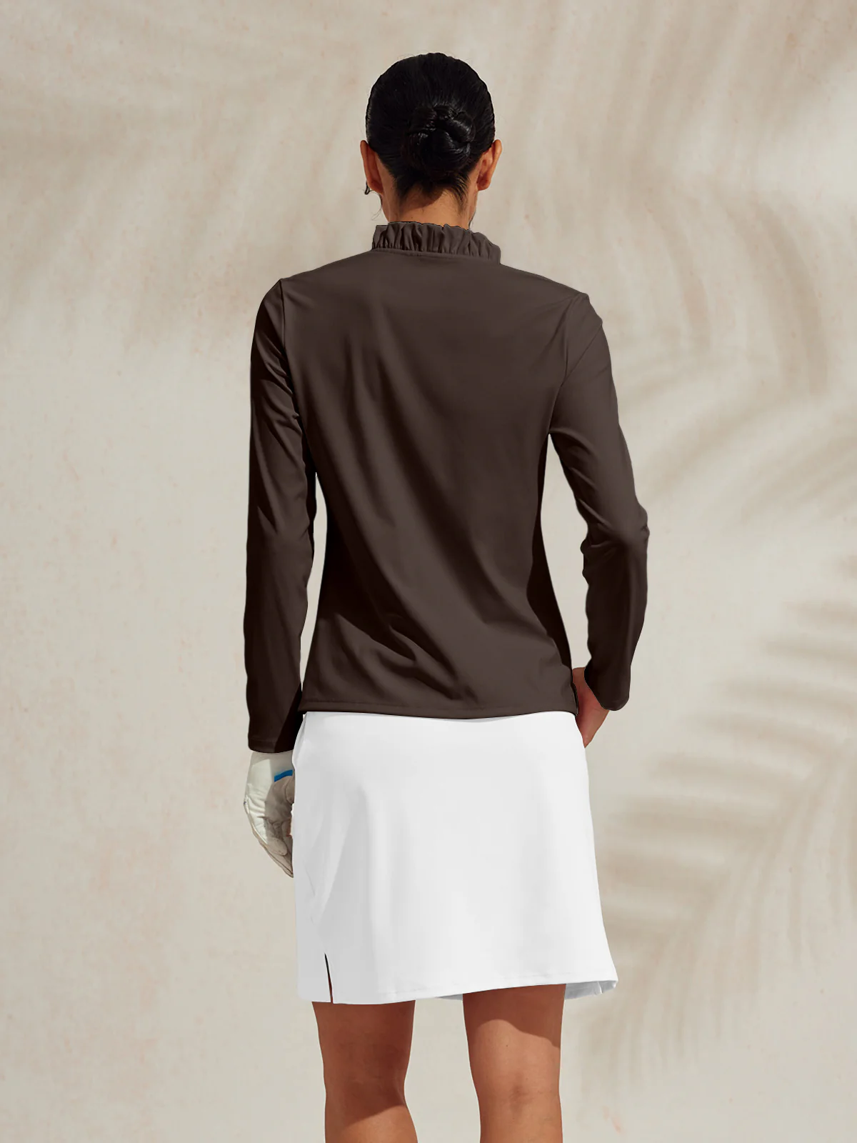 More Than Basic Ruffle V-Neck Polo Top UPF50+