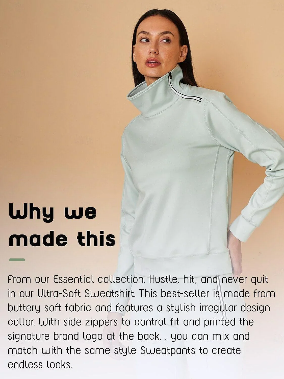 More Than Basic Irregular Collar Golf Sweatshirt