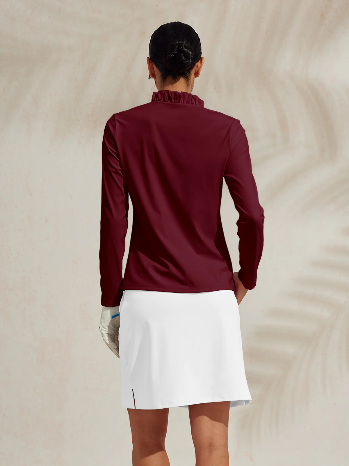 More Than Basic Ruffle V-Neck Polo Top UPF50+