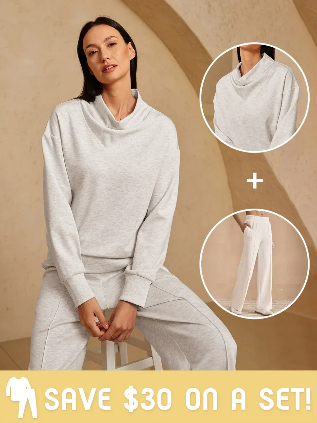 UltraSoft Long Sleeve Cowl Neck Sweatshirt