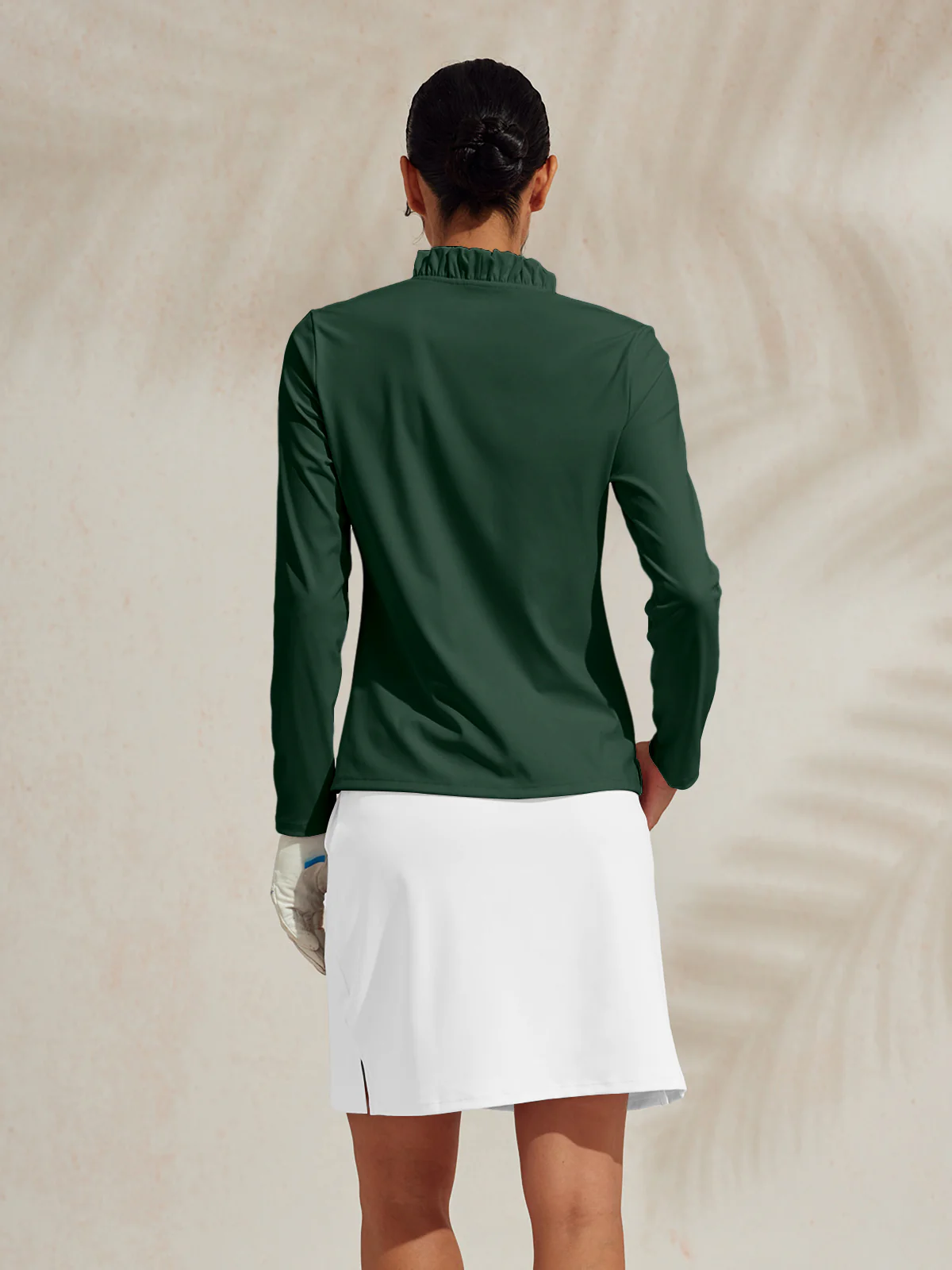 More Than Basic Ruffle V-Neck Polo Top UPF50+