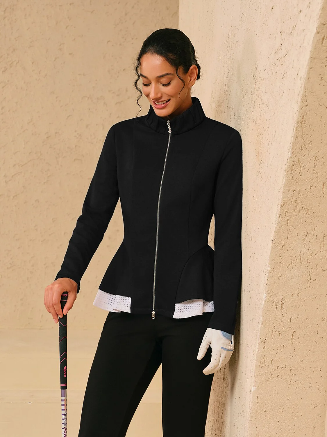 More Than Basic Ruffle Golf Jacket