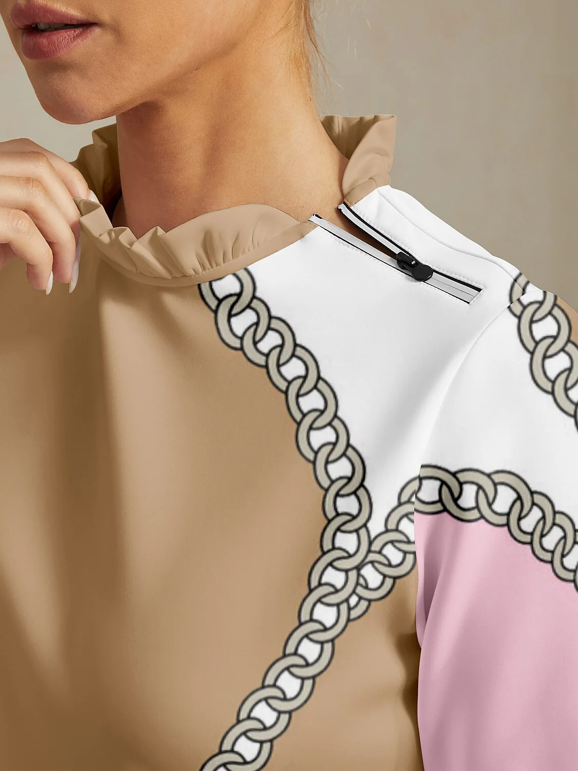 Hyper-prep Ruffle Collar Golf Sweatshirt