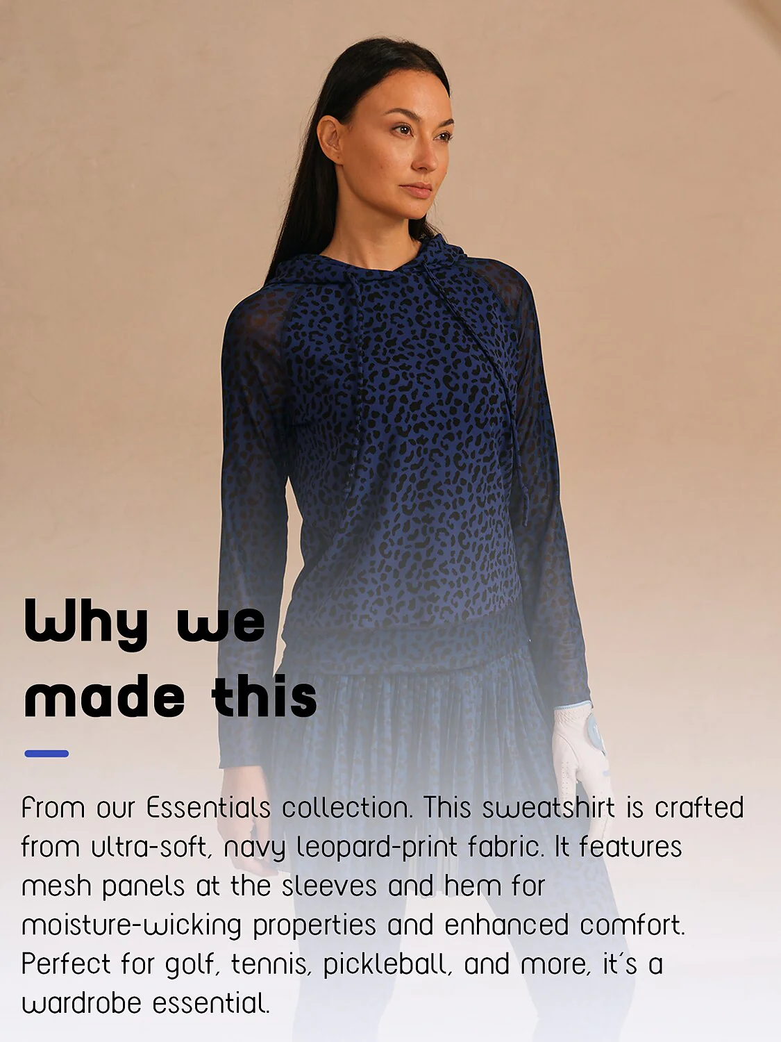 More Than Basic Leopard Mesh Golf Hoodie