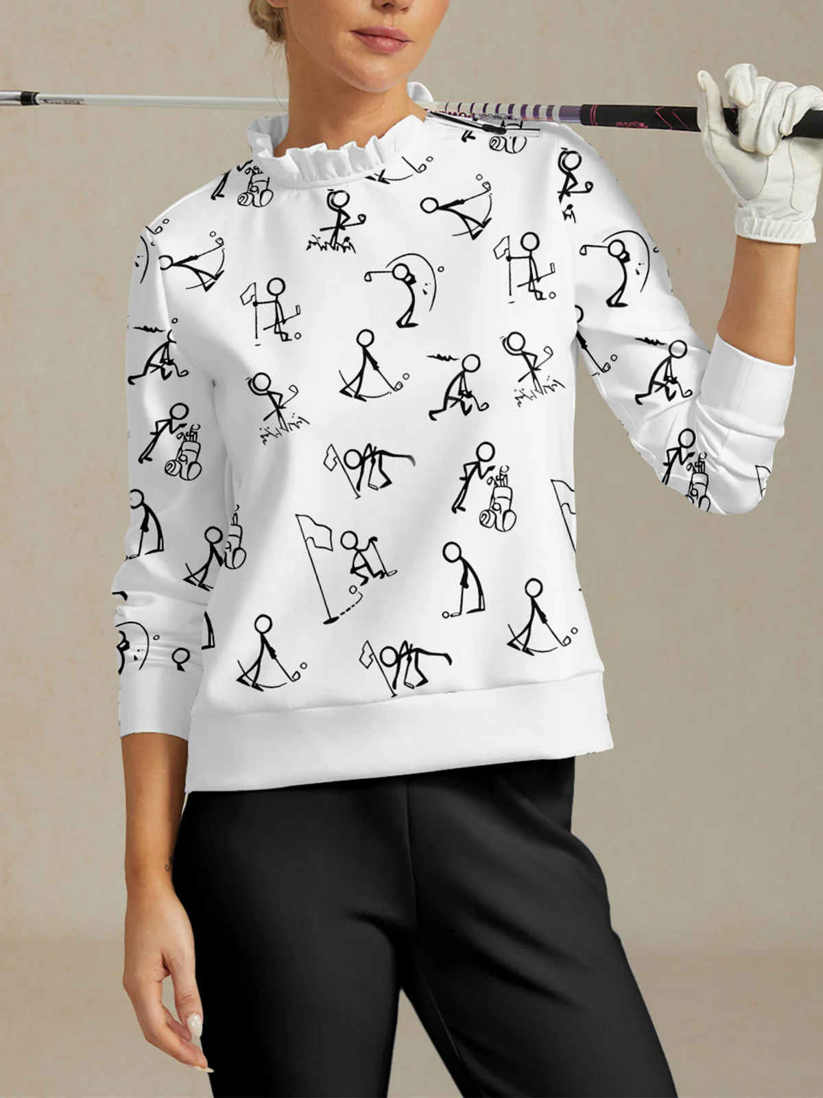 Hyper-prep Ruffle Collar Golf Sweatshirt