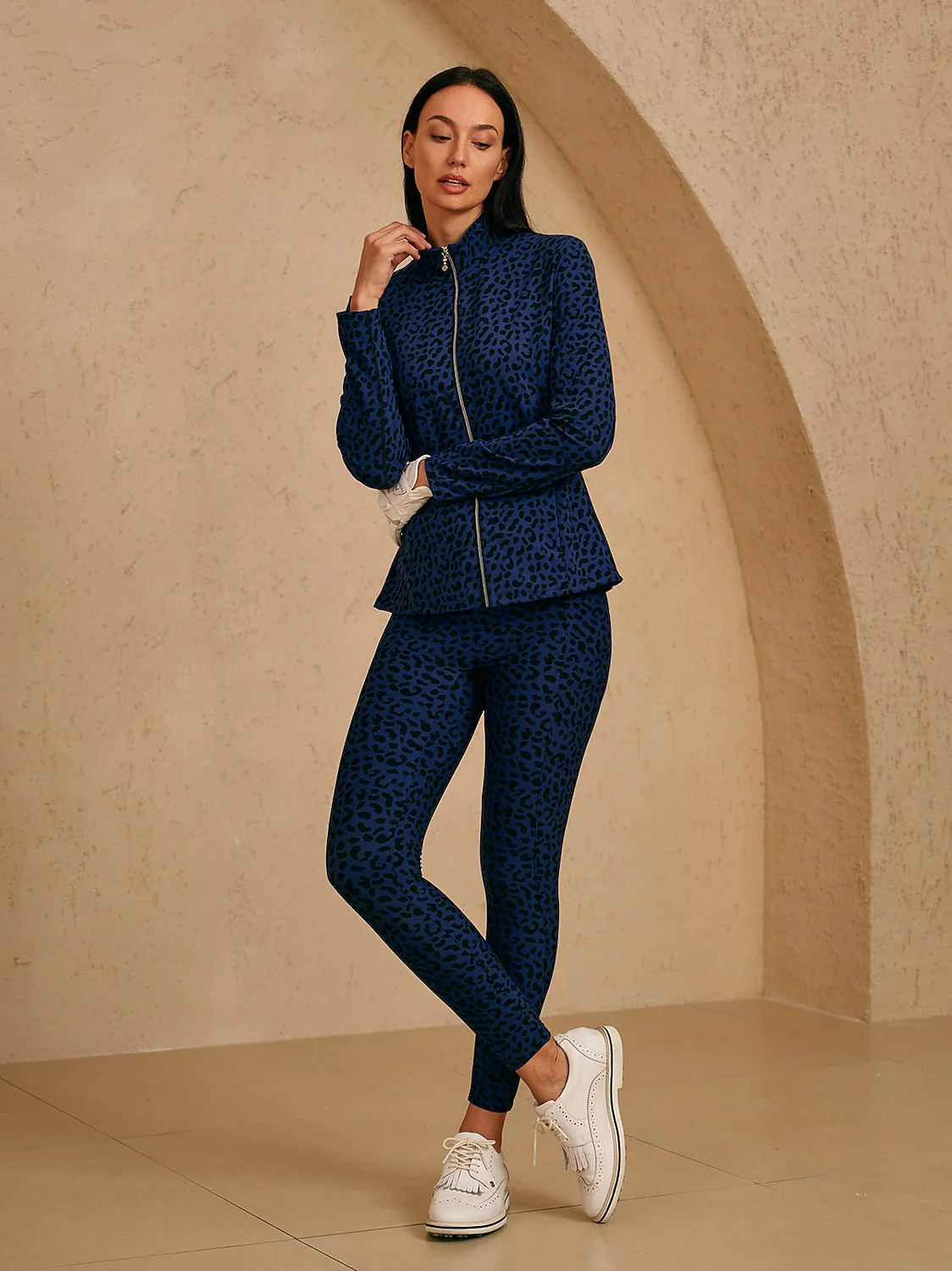 More Than Basic Ruffle Leopard Golf Jacket