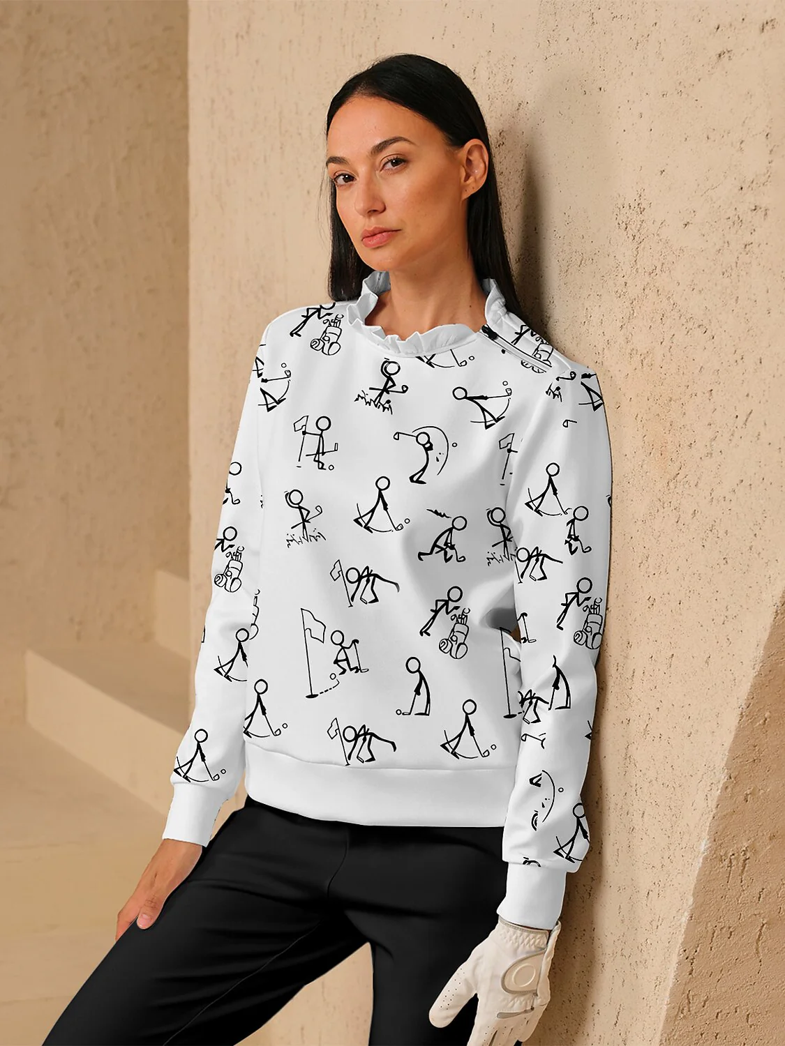 Hyper-prep Ruffle Collar Golf Sweatshirt