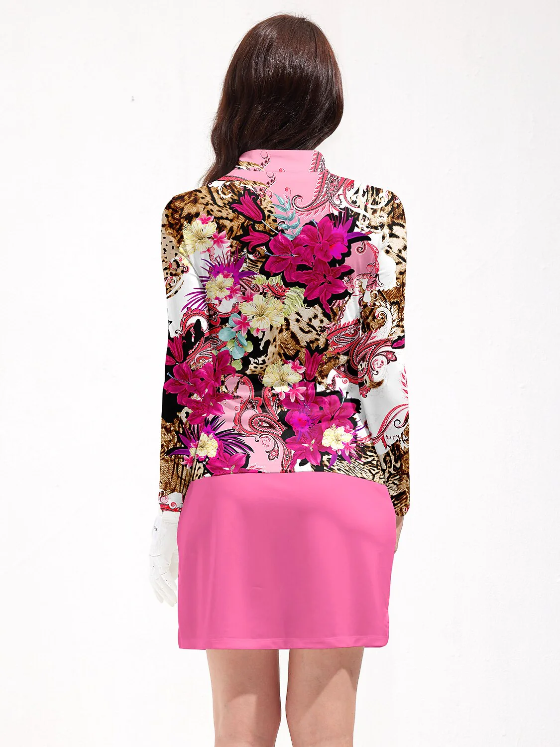 Hyped-up Tropical Golf Shirt Quarterzip UPF50+