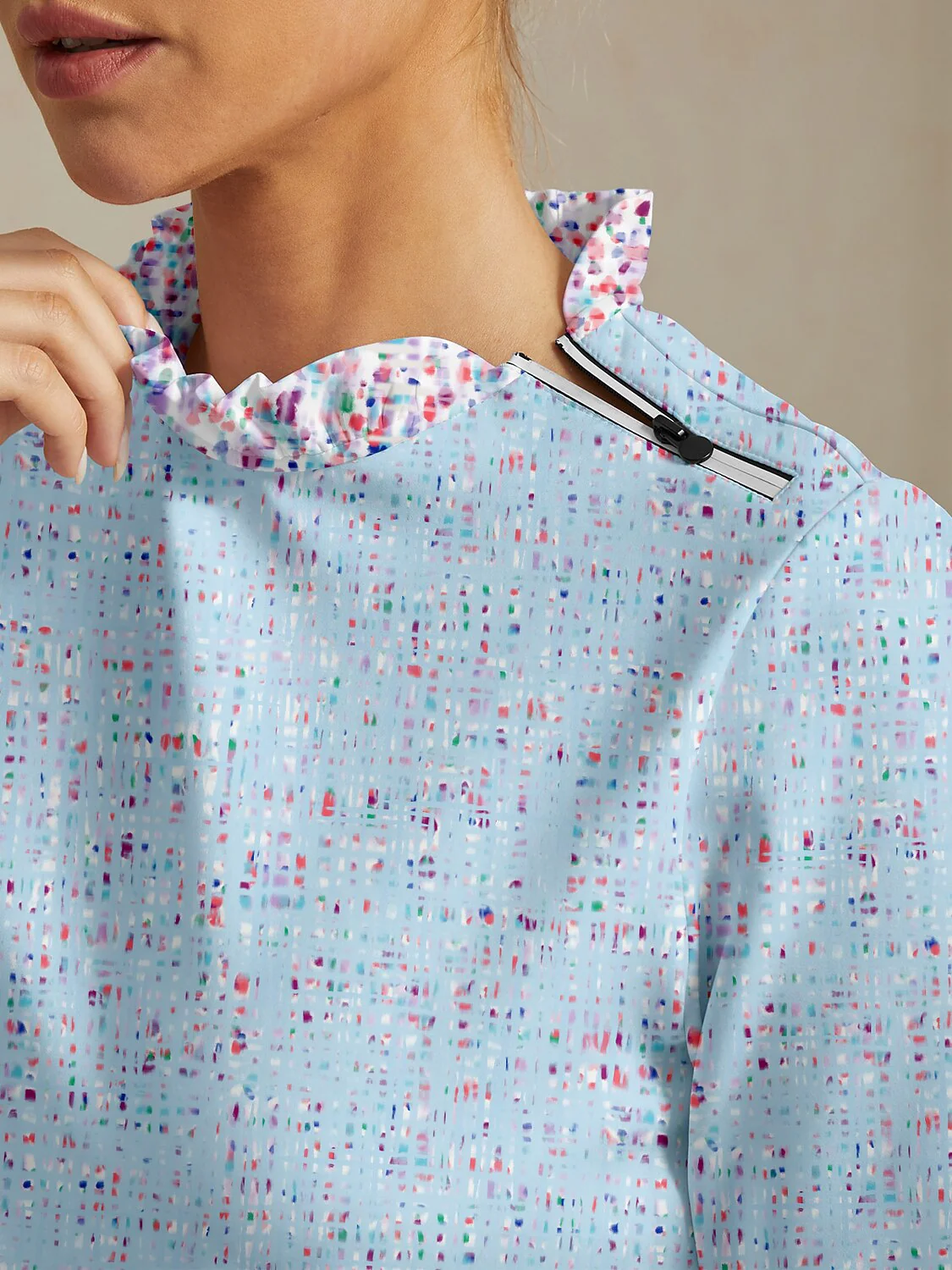 Hyper-prep Ruffle Collar Golf Sweatshirt