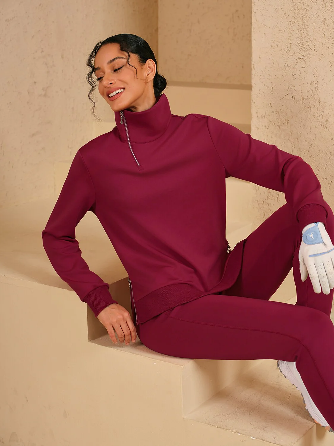 More Than Basic Asymmetrical Collar Golf Sweatshirt