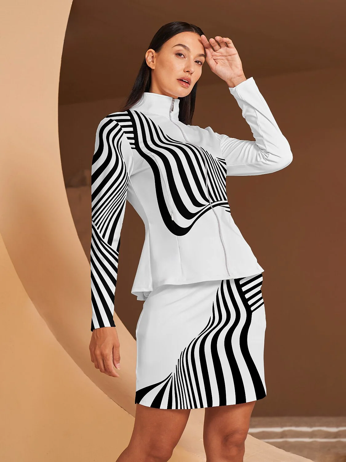 Playful Nautical Ruffle Golf Jacket Sun Protection