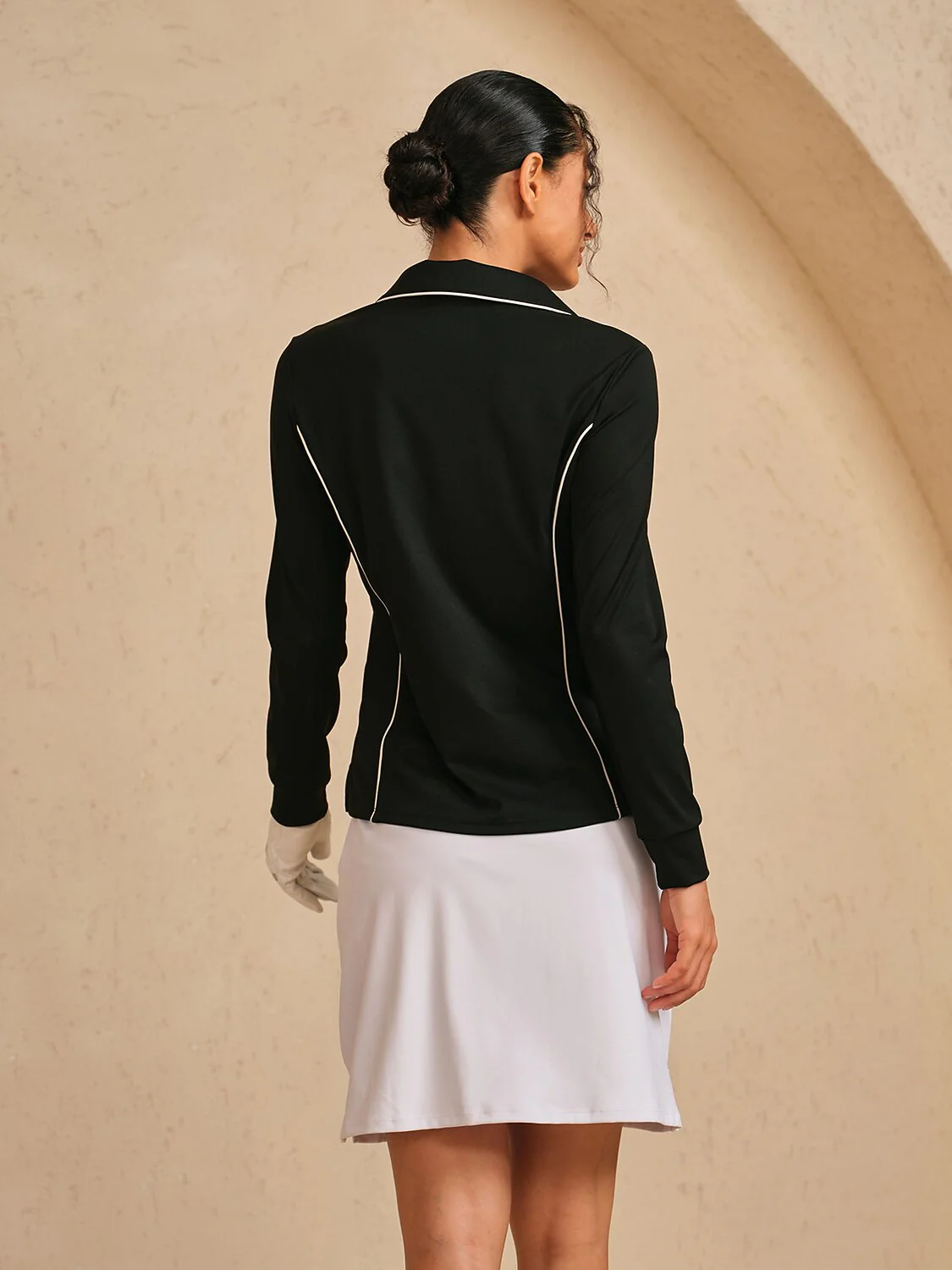 Navycore Trimmed Peter Pan Collar Golf Polo Shirt UPF50+