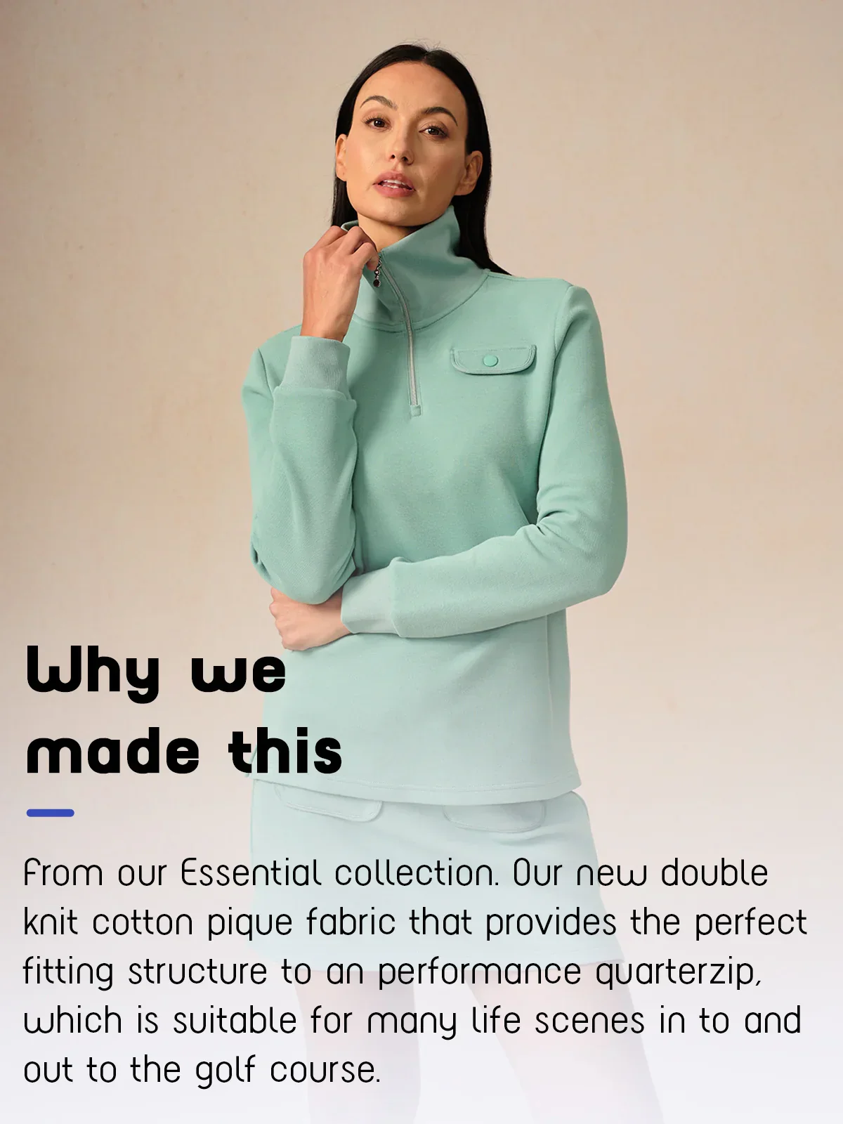 Crisp Couture Long Sleeve Pique Quarterzip