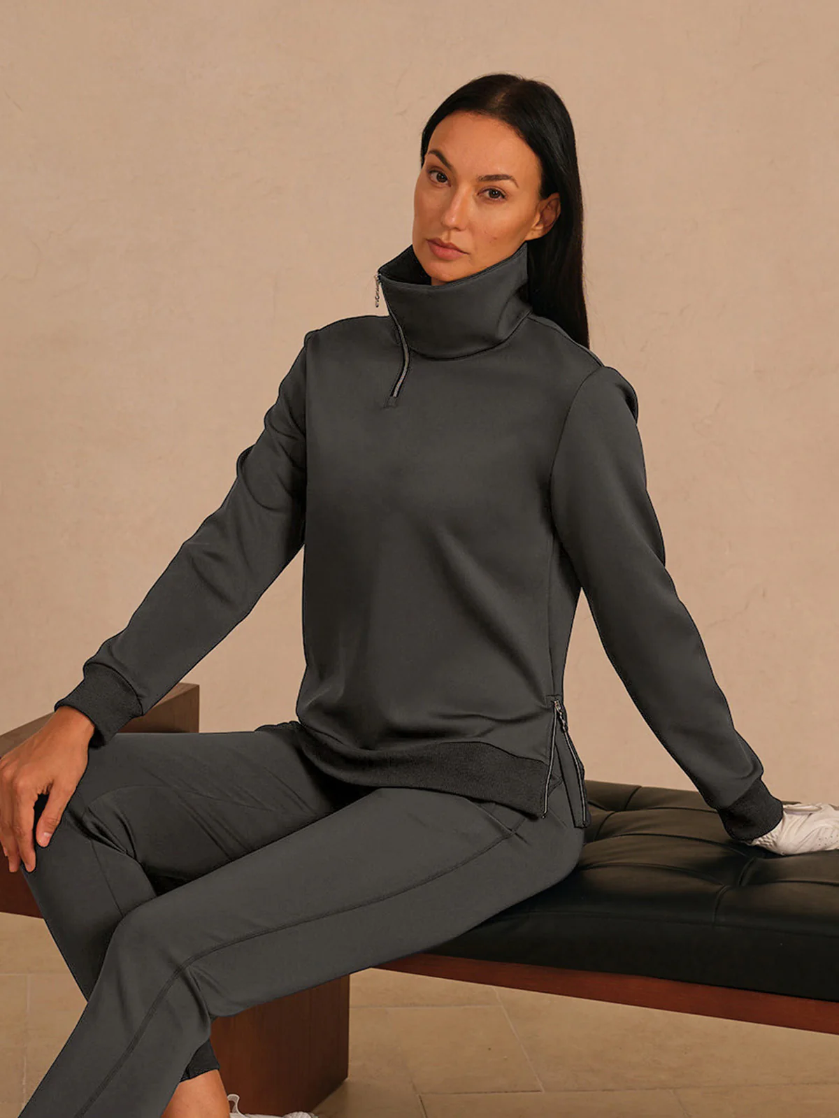 More Than Basic Asymmetrical Collar Golf Sweatshirt