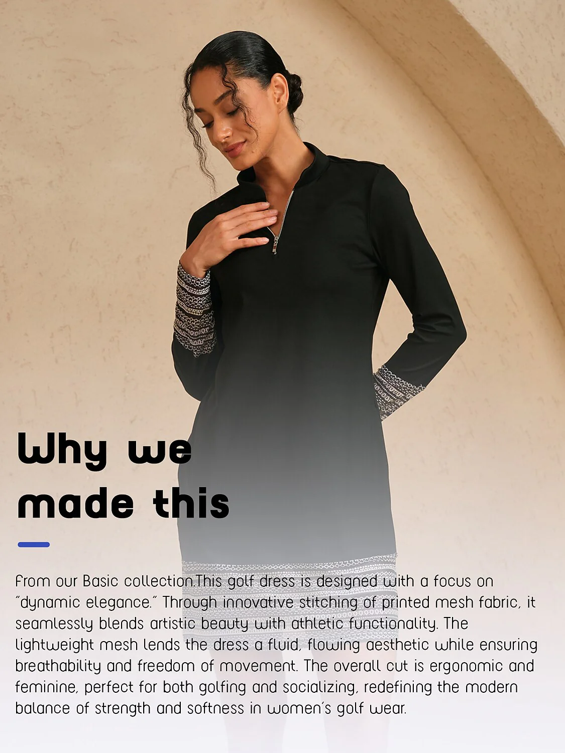 More Than Basic Printed Mesh 36.5 Inch Dress UPF50+