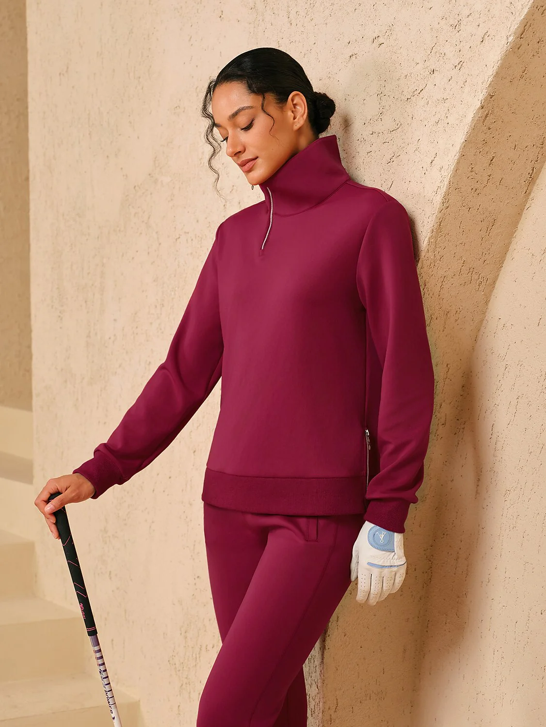 More Than Basic Asymmetrical Collar Golf Sweatshirt