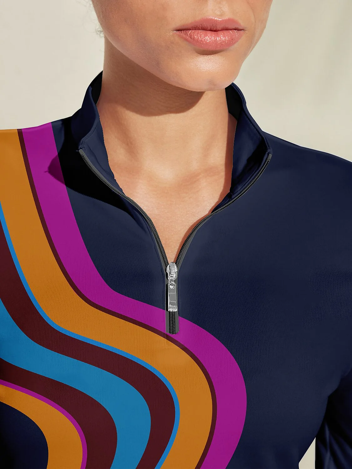 Air Brush Golf Shirt Quarterzip UPF50+