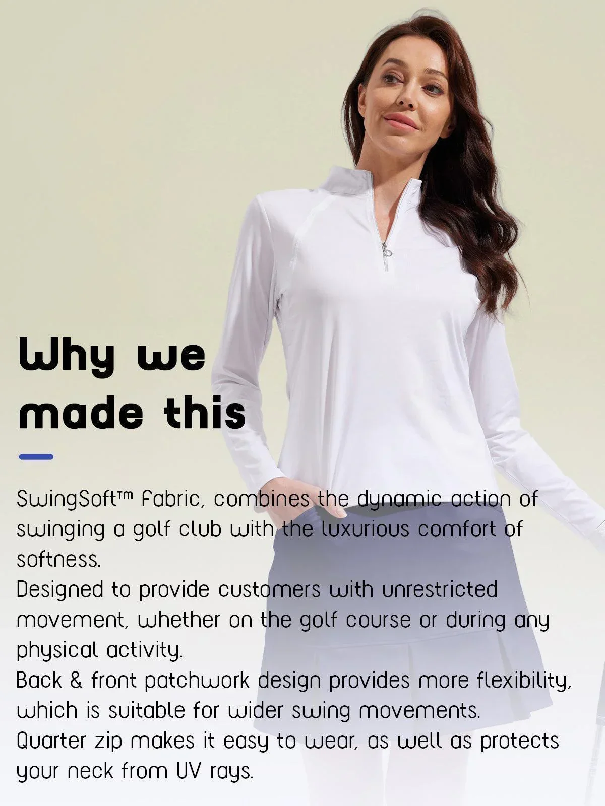 More Than Basic Golf Shirt Quarterzip UPF50+