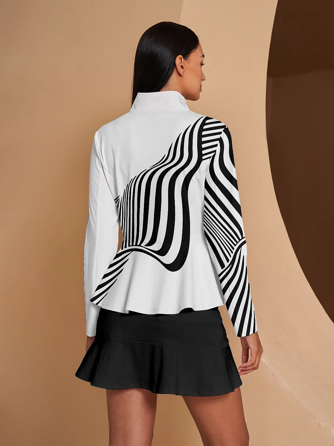 Playful Nautical Ruffle Golf Jacket Sun Protection