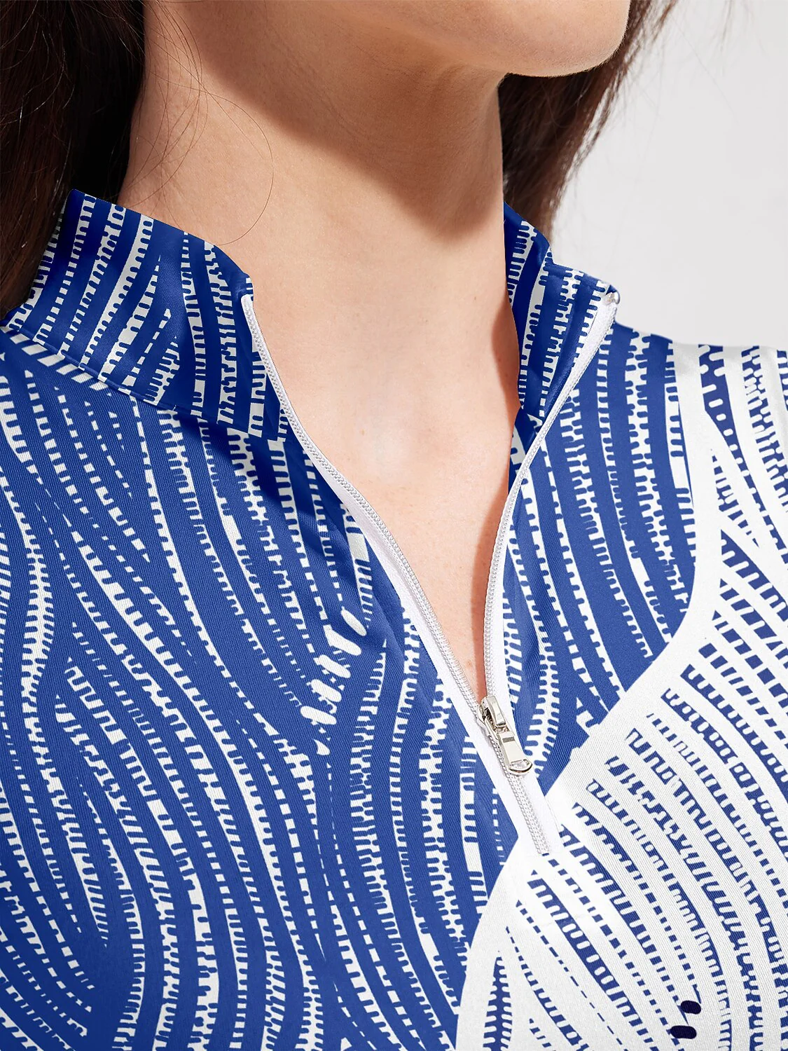 Playful Nautical Silky Golf Shirt Quarterzip UPF50+