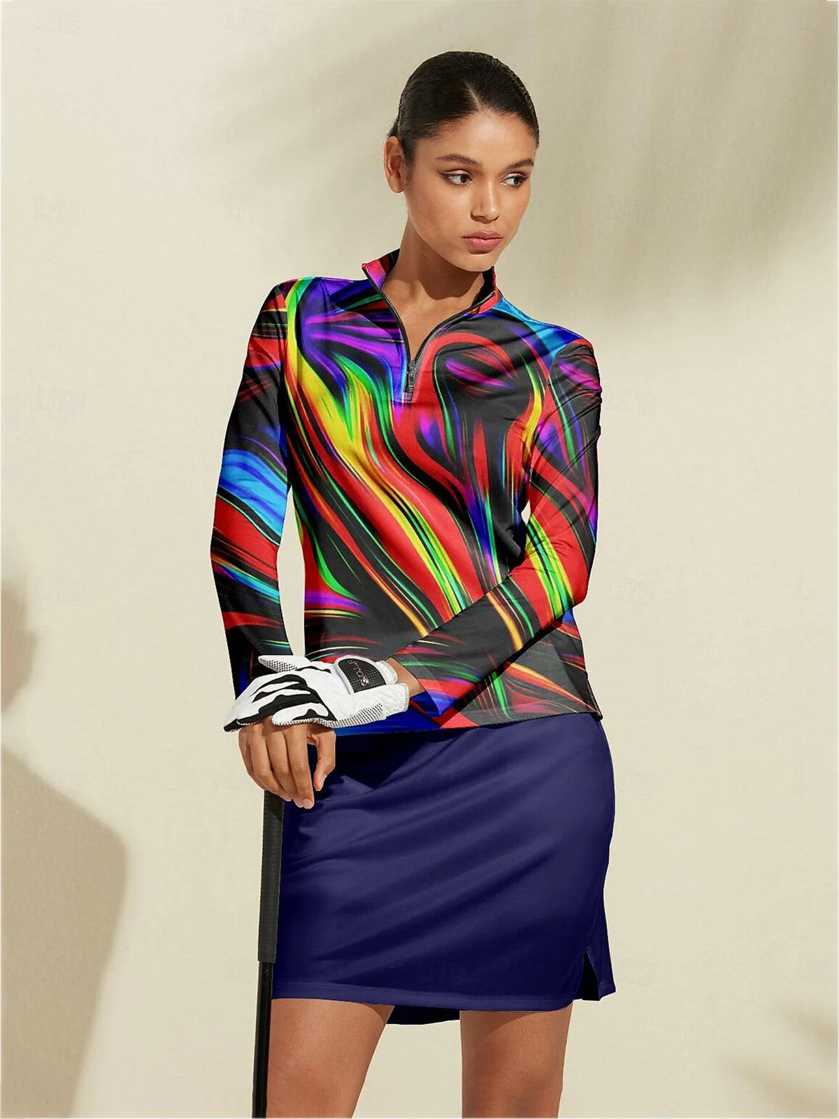 Air Brush Golf Shirt Quarterzip UPF50+