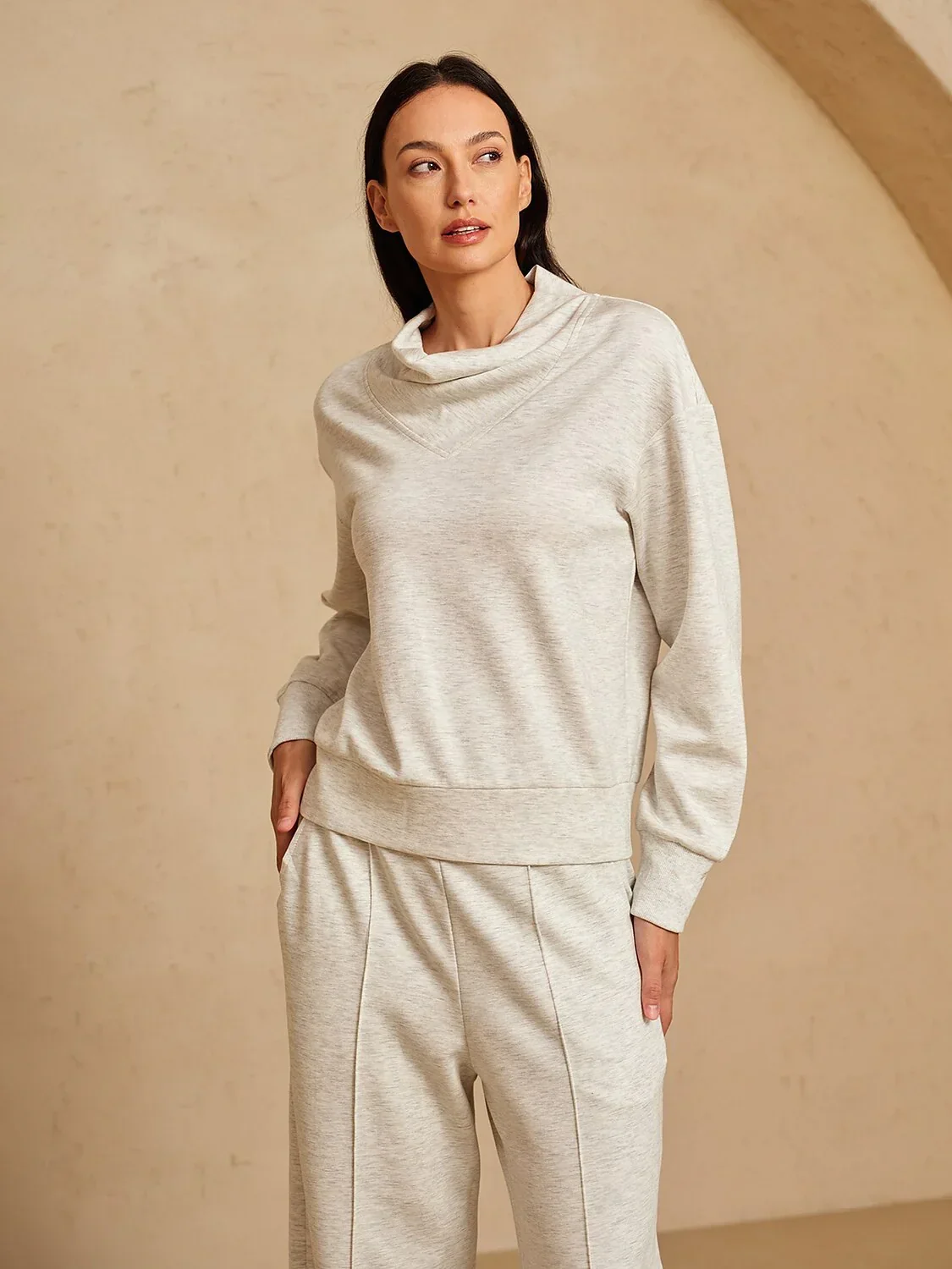 UltraSoft Long Sleeve Cowl Neck Sweatshirt