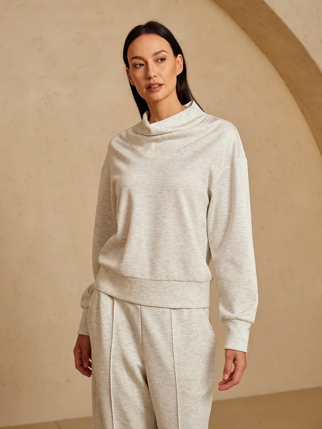 UltraSoft Long Sleeve Cowl Neck Sweatshirt