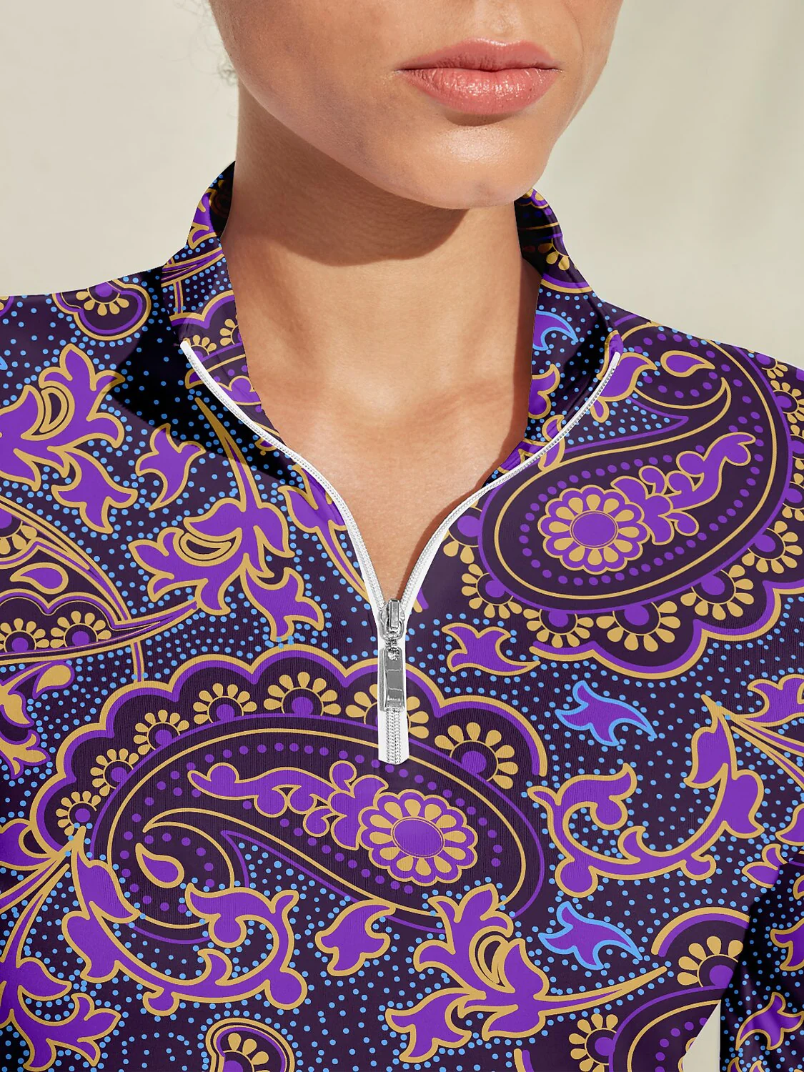 Pretty Feminine Silky Golf Shirt Quarterzip UPF50+