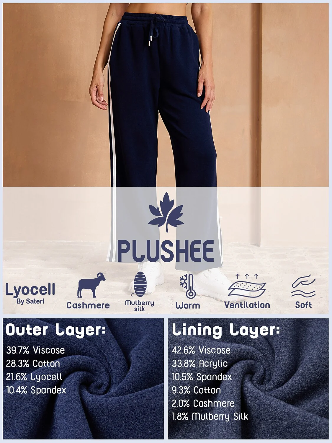 UltraSoft Velour 40 Inch Stretch Drawstring Wide Leg Pants