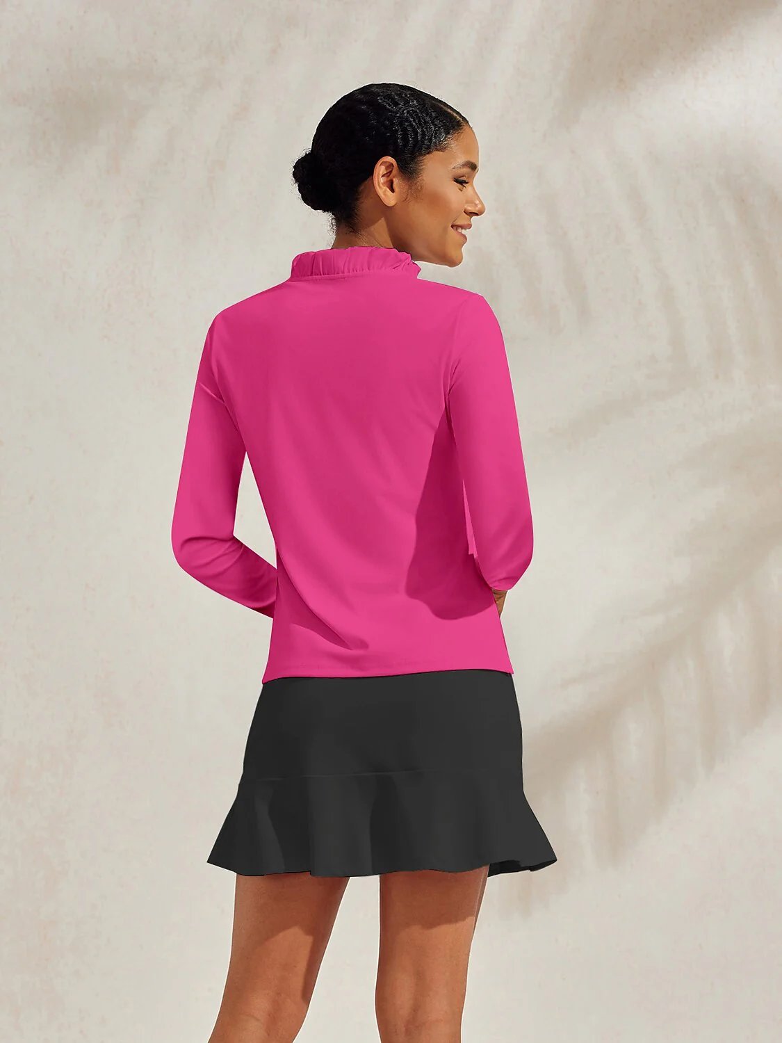 More Than Basic Ruffle V-Neck Polo Top UPF50+