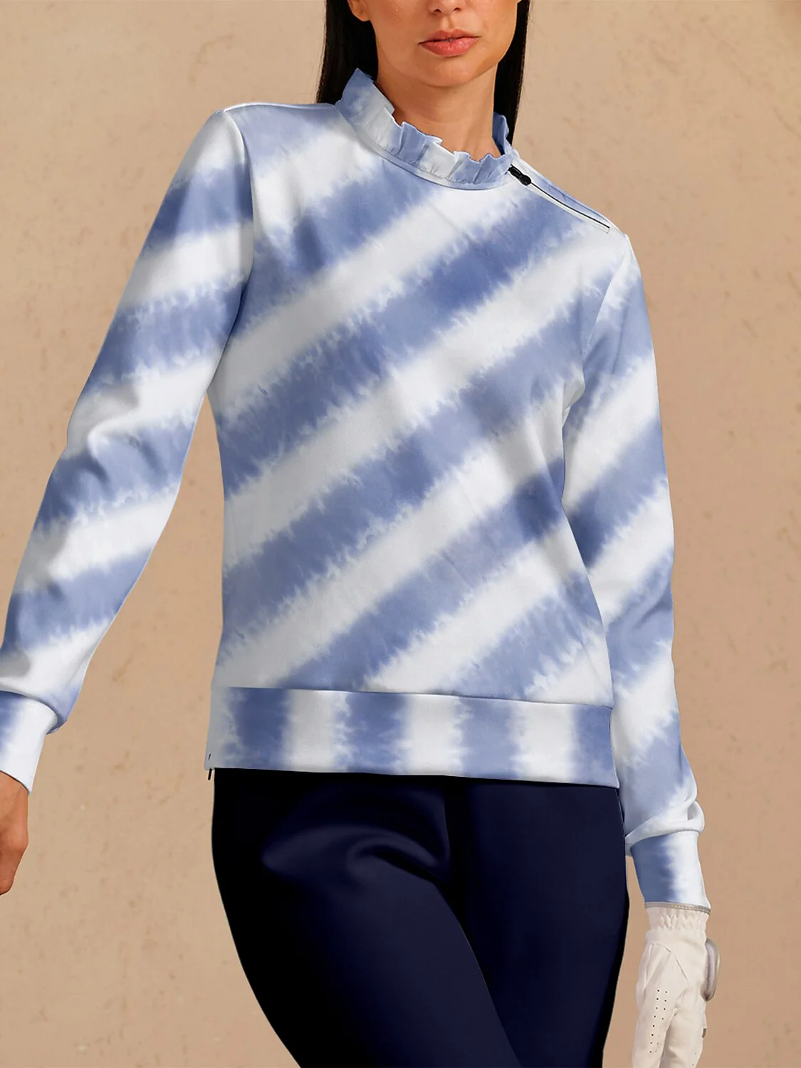 Inked Skins Ruffle Collar Golf Sweatshirt