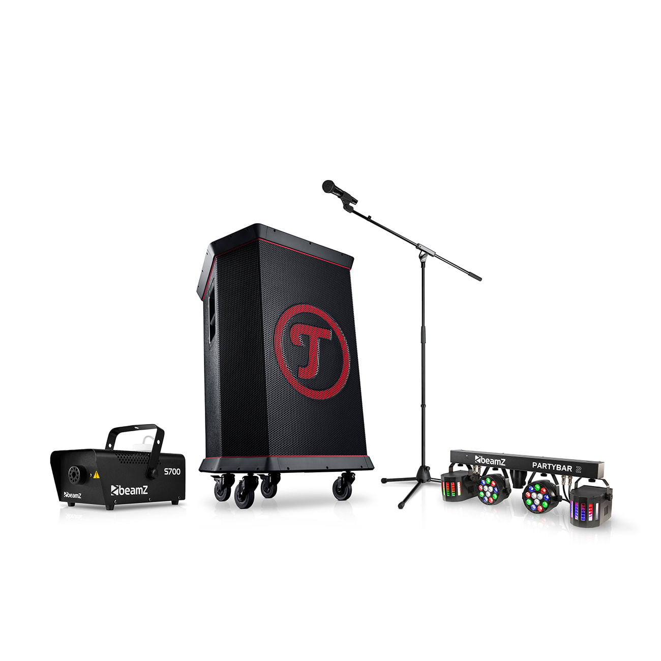 ROCKSTER+PartyBar2+Fog Machine+Shure PGA58+Stand Celebrate 45 years of Berlin sound with this bundle